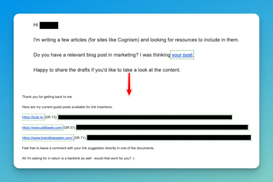 Comparison of link insertions vs guest posts
